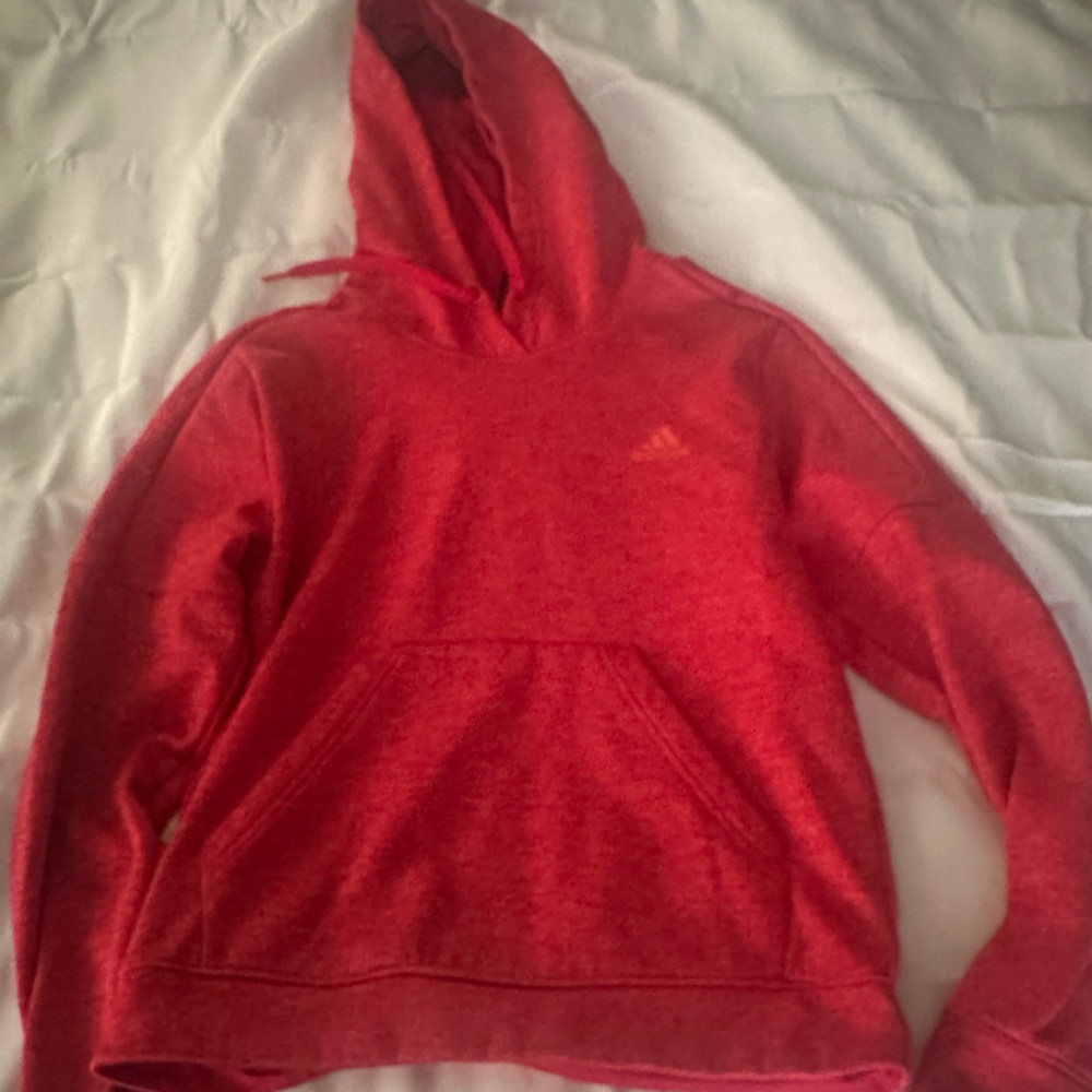 adidas Girl's Vibrant Red Cowl Neck Sweater